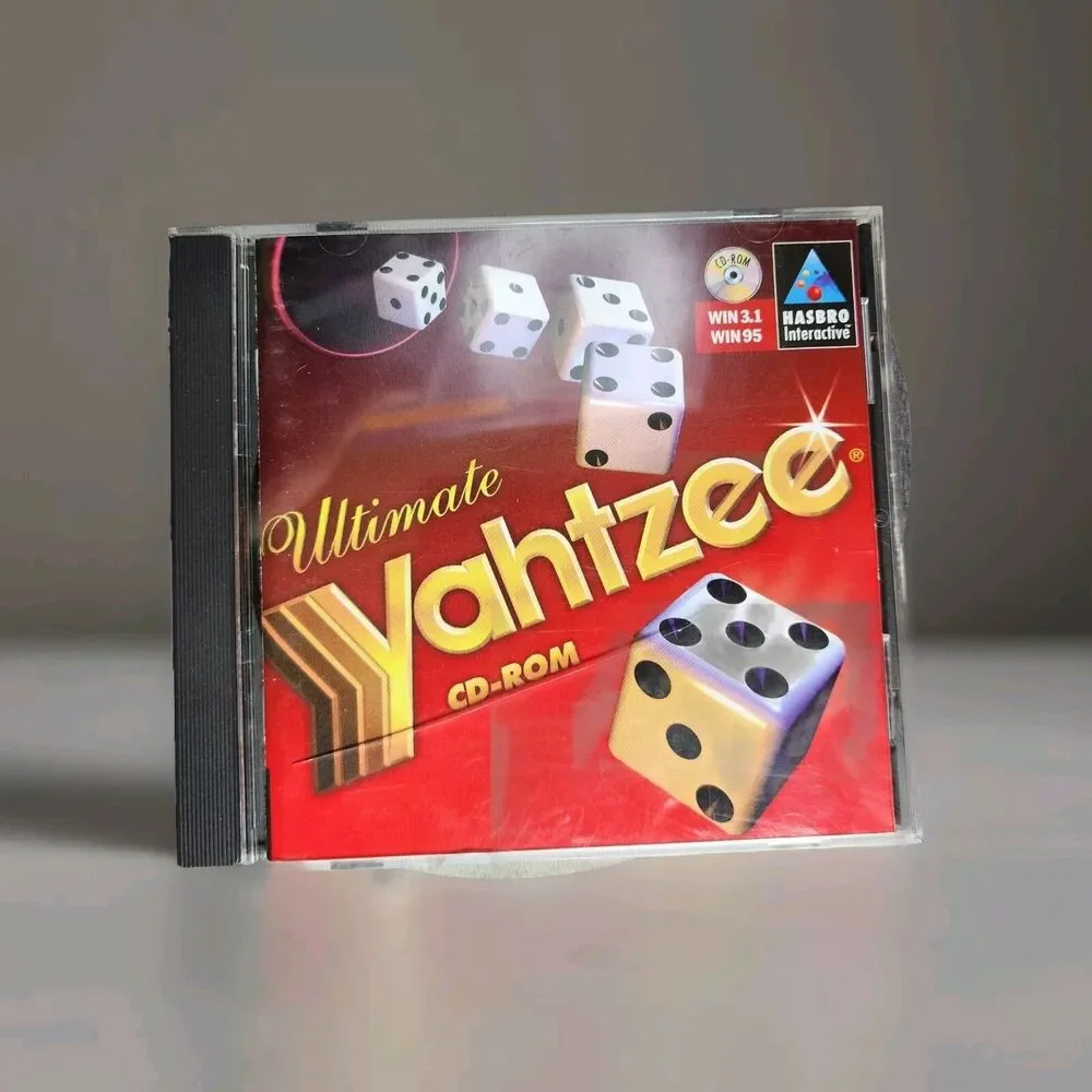 Vintage 1996 Hasbro Yahtzee Interactive PC CD-ROM Game with Manual - 90S